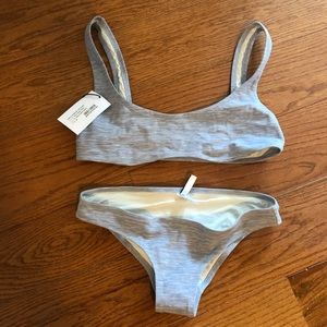 Solid and Striped grey elle bikini